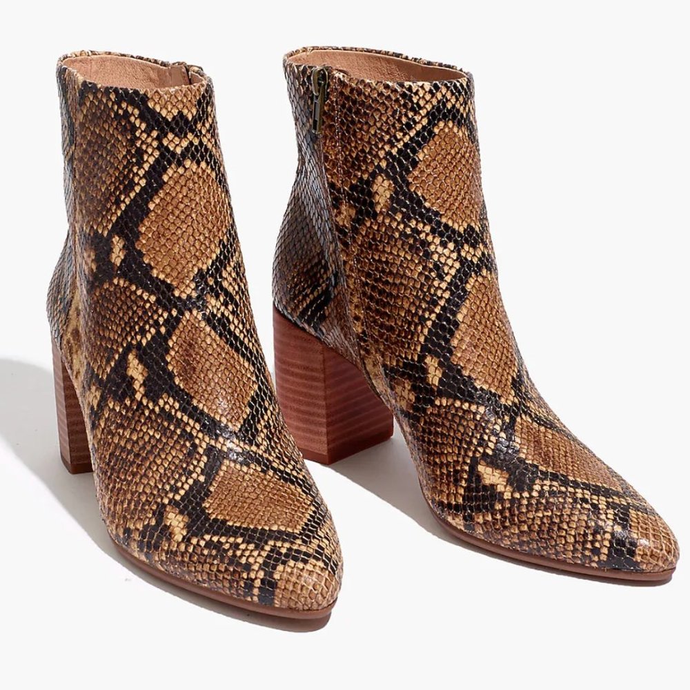 Madewell The Fiona Boot in Snake Embossed Leather